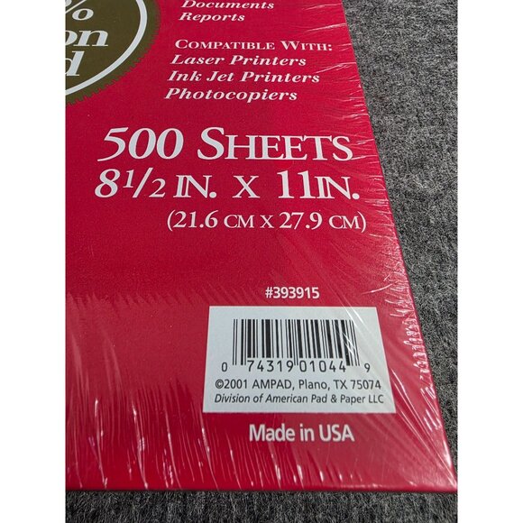 Ampad Professional Paper 25 Percent Cotton Bond 500 Sheets 8.5x11 White 20lb - Picture 2 of 4